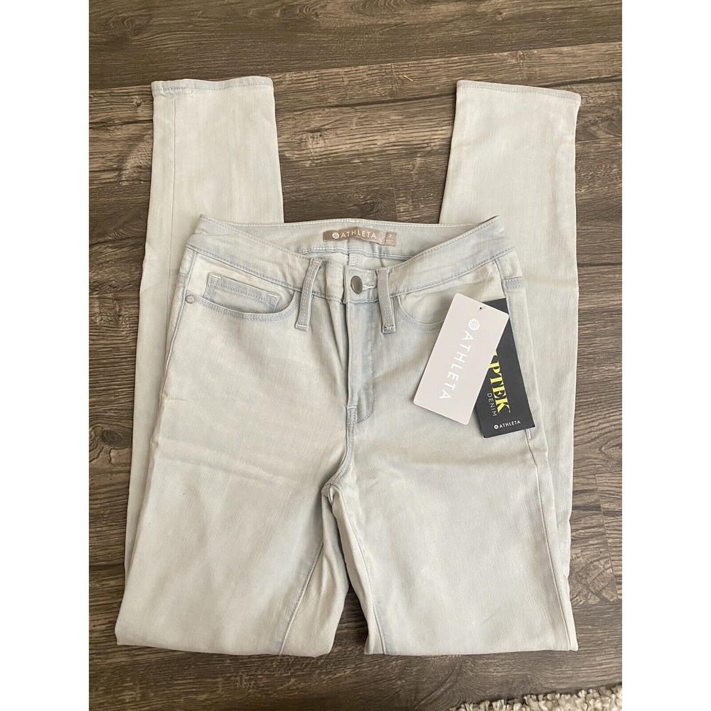 Athleta sculptek skinny denim jeans biscayne wash size 2 NWT